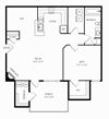 1 Bedroom A 1 Bath Floor Plan 1 Bedroom A 1 Bath Floor Plan at Stone Gate Apartments, Spring Lake, North Carolina
